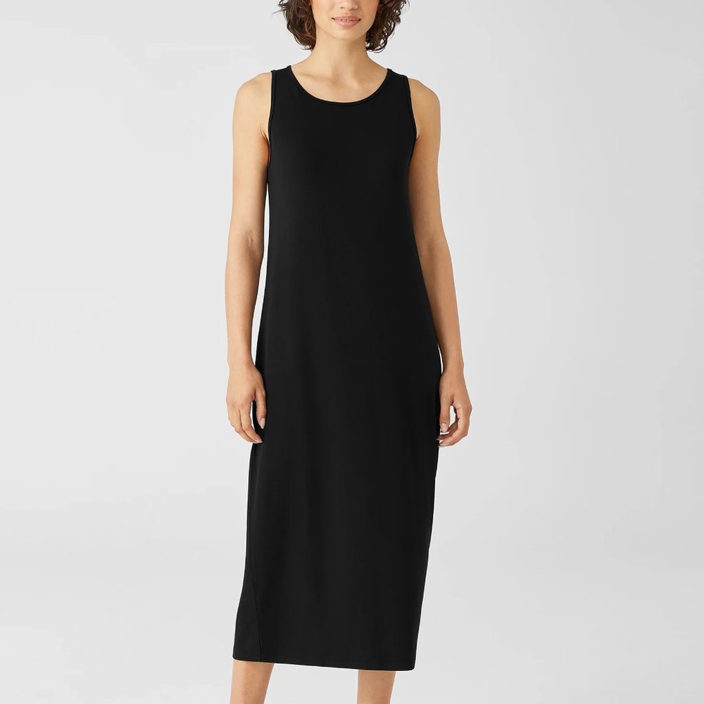 Eileen Fisher Stretch Jersey Knit Tank Dress Slim Fit, Full Length (S/P)